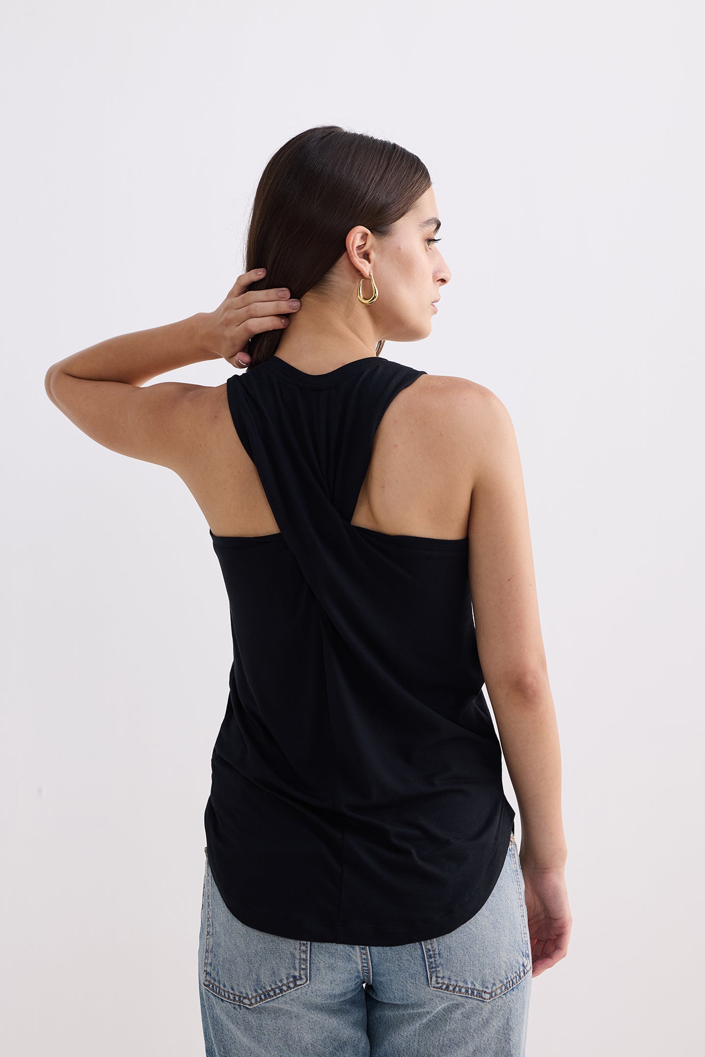 Back to Basics Top in Black Longshot