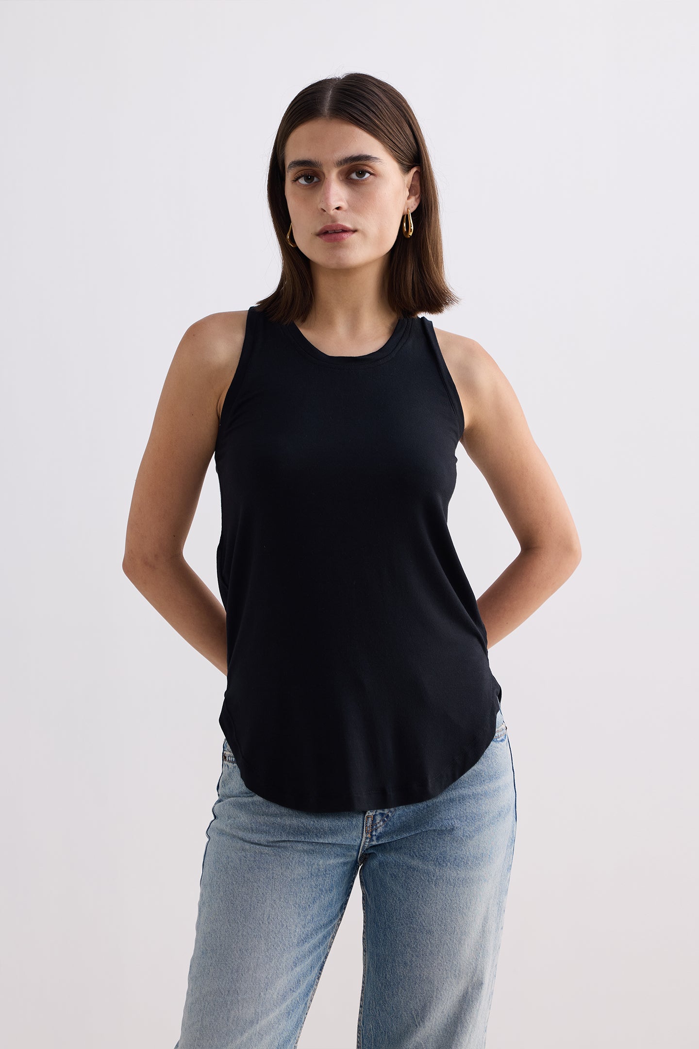 Back to Basics Top in Black Longshot