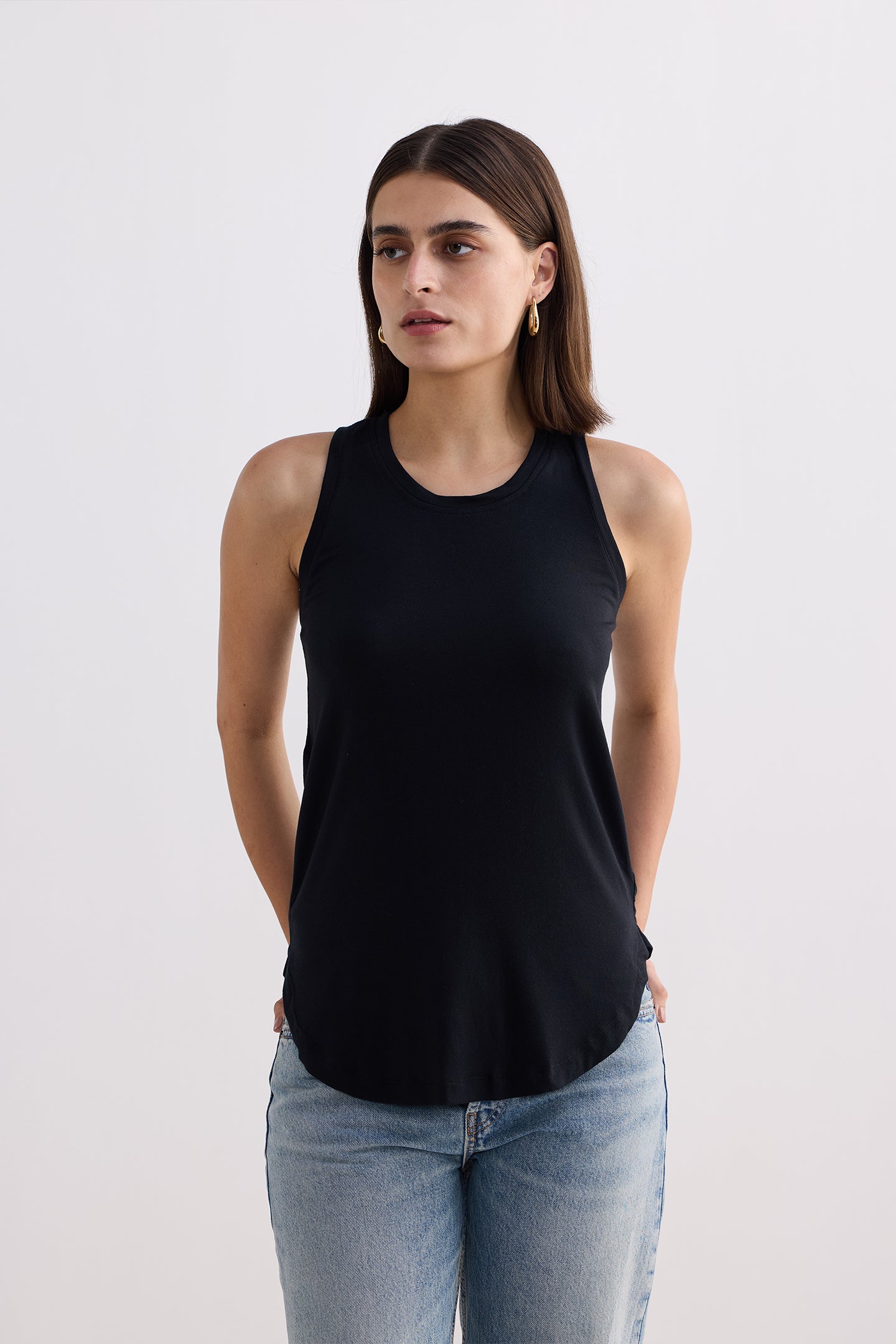 Back to Basics Top in Black Longshot