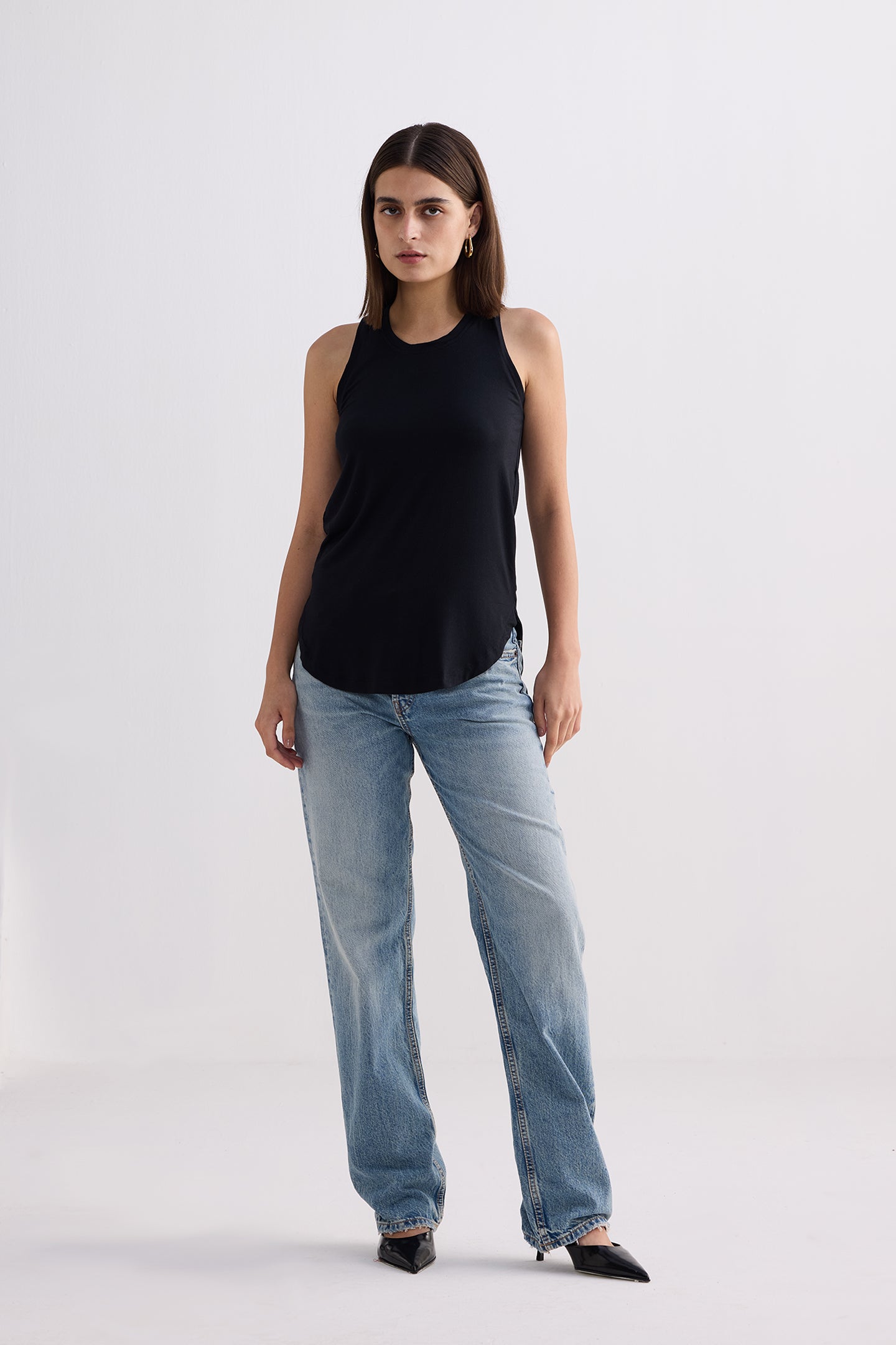 Back to Basics Top in Black Longshot