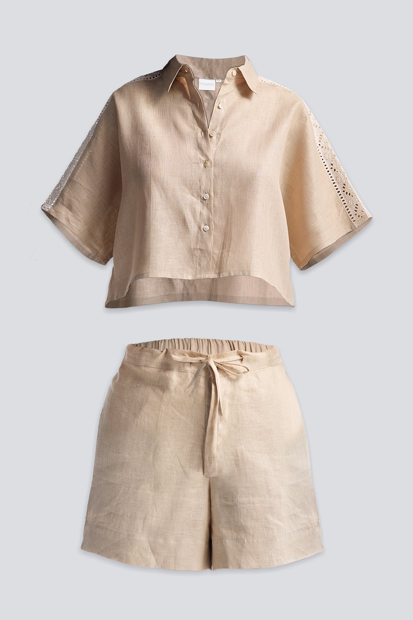 Boxy Shirt with Lace Set