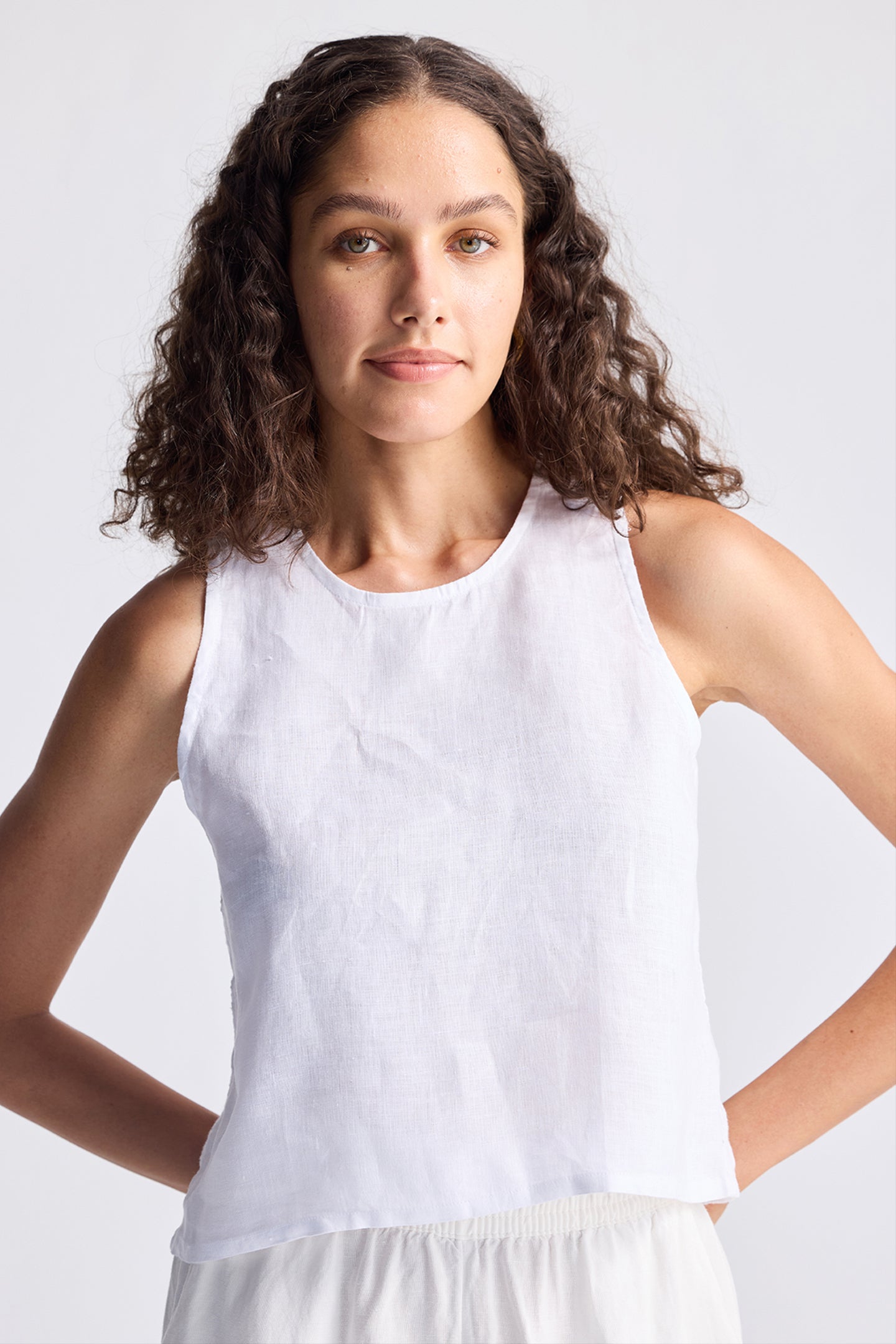 Button Back Embroidered Crop Top Medium Shot