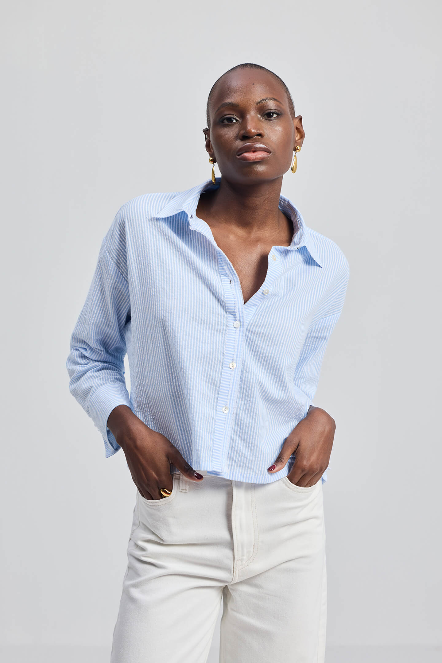 Crop it like it’s Hot Shirt in Stripes Longshot