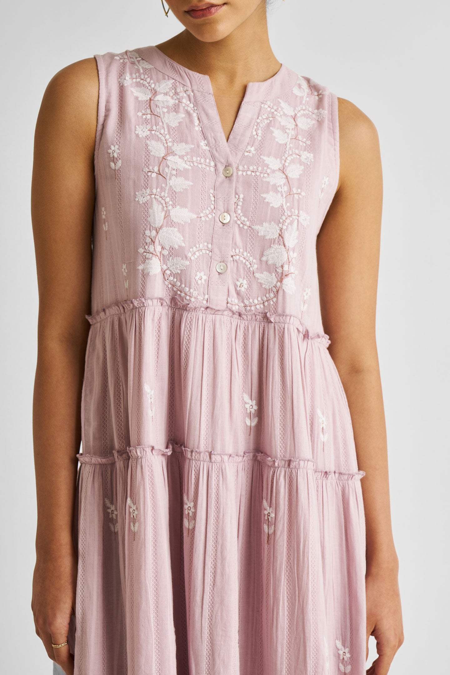 Embroidered Resort Maxi Dress in Pink Medium Shot
