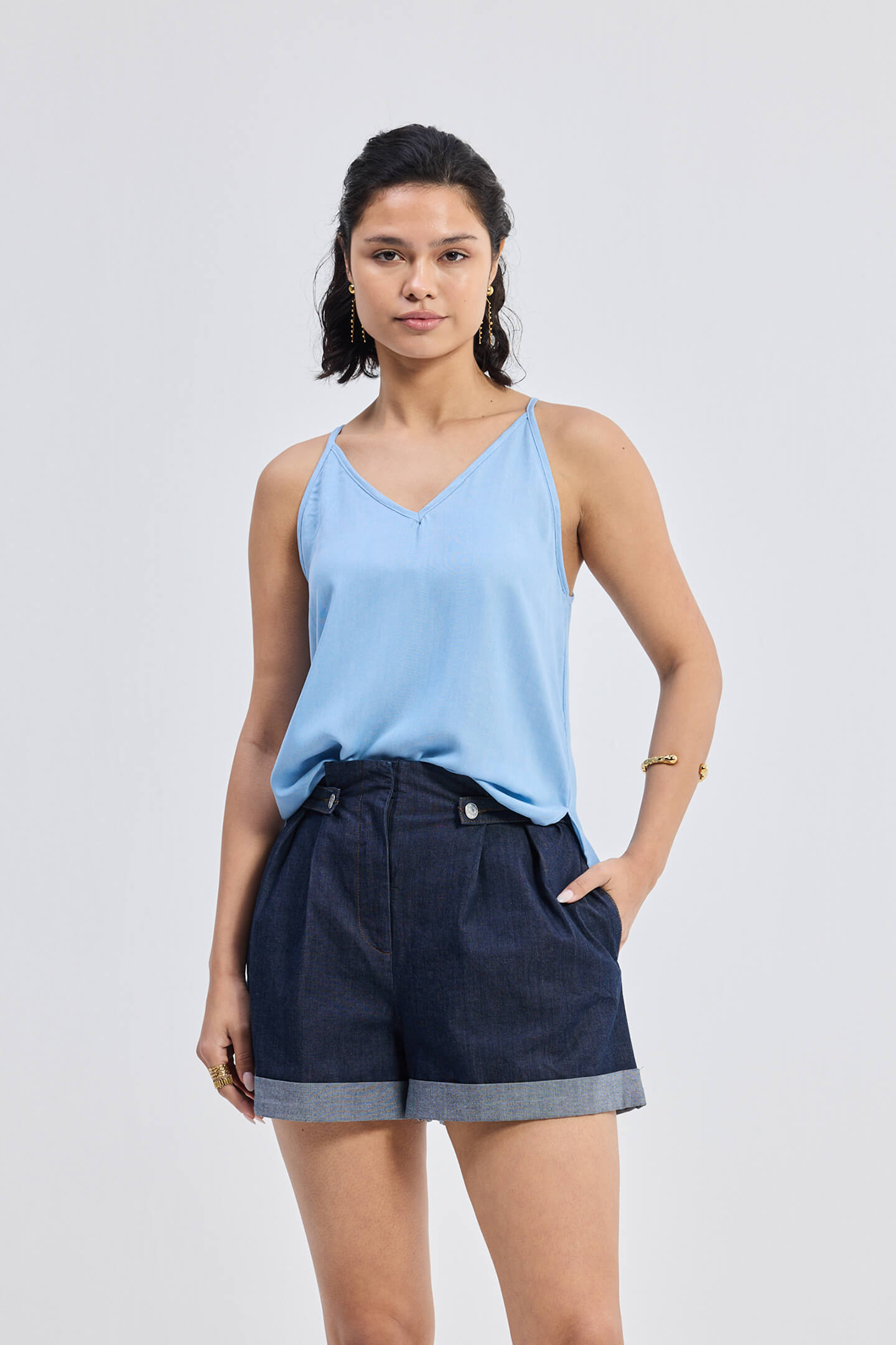 Endless Sunday Top in Denim Longshot