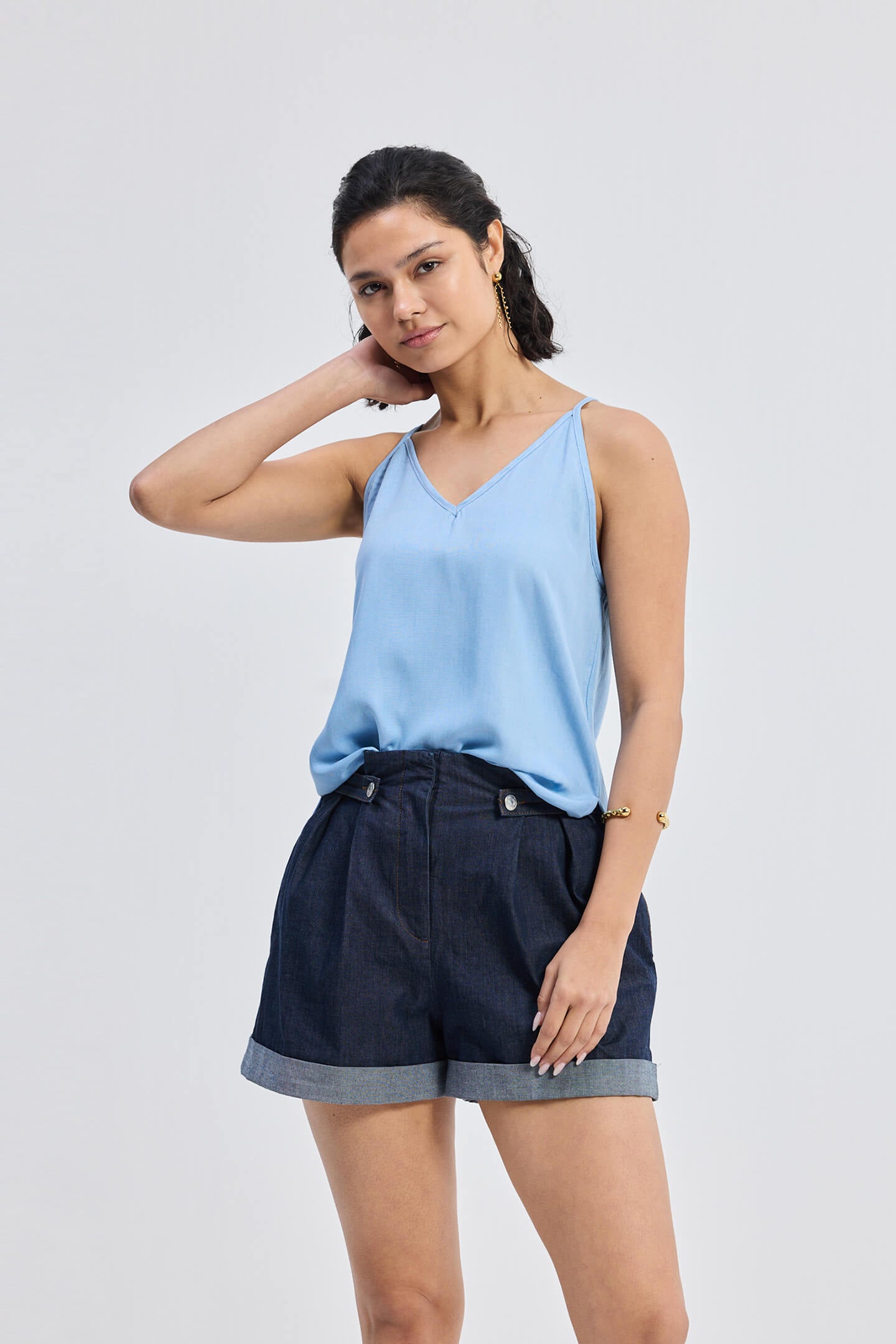 Endless Sunday Top in Denim Longshot