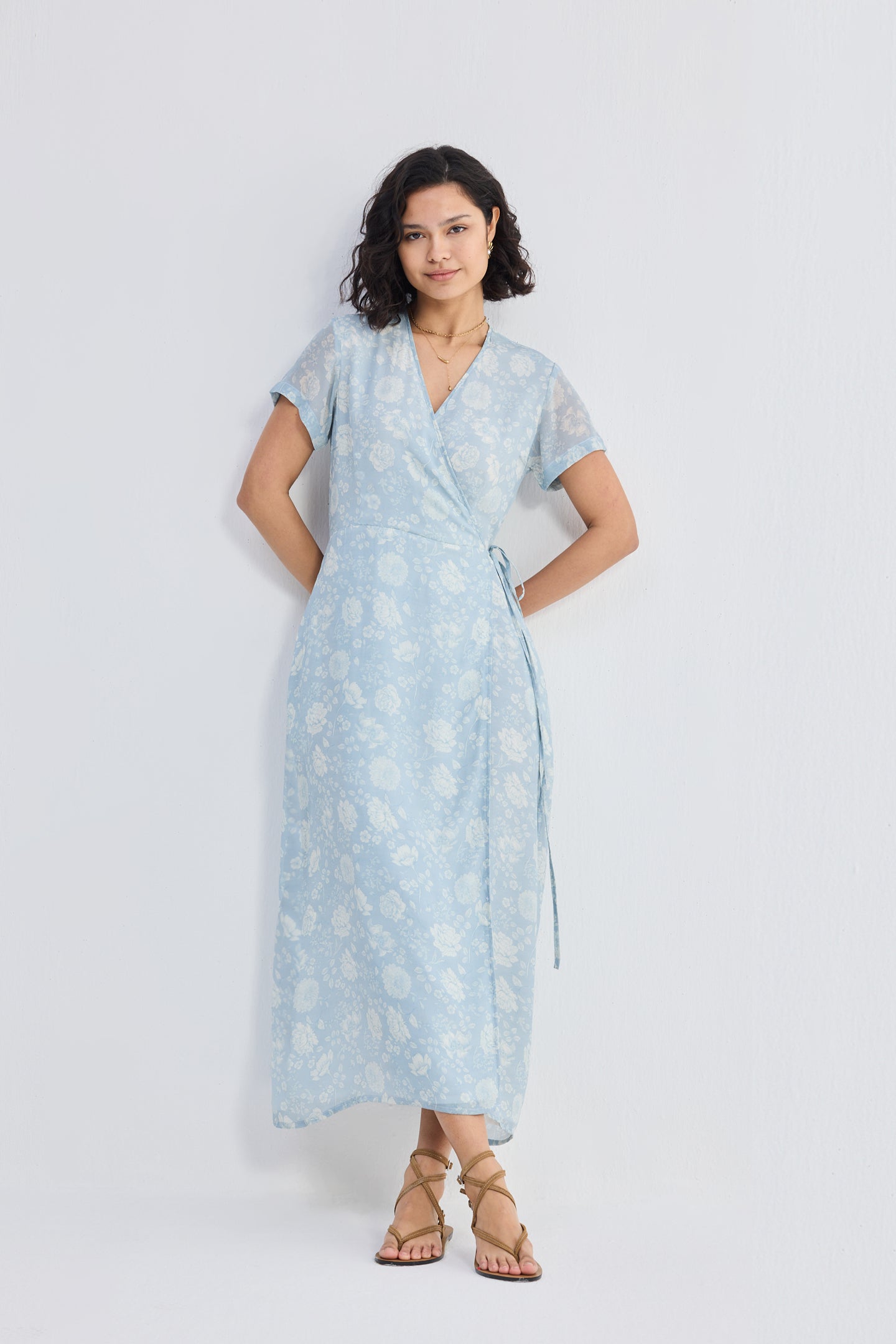 Maxi Wrap Dress in Florals Longshot