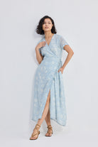 Maxi Wrap Dress in Florals Longshot