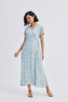 Maxi Wrap Dress in Florals Longshot