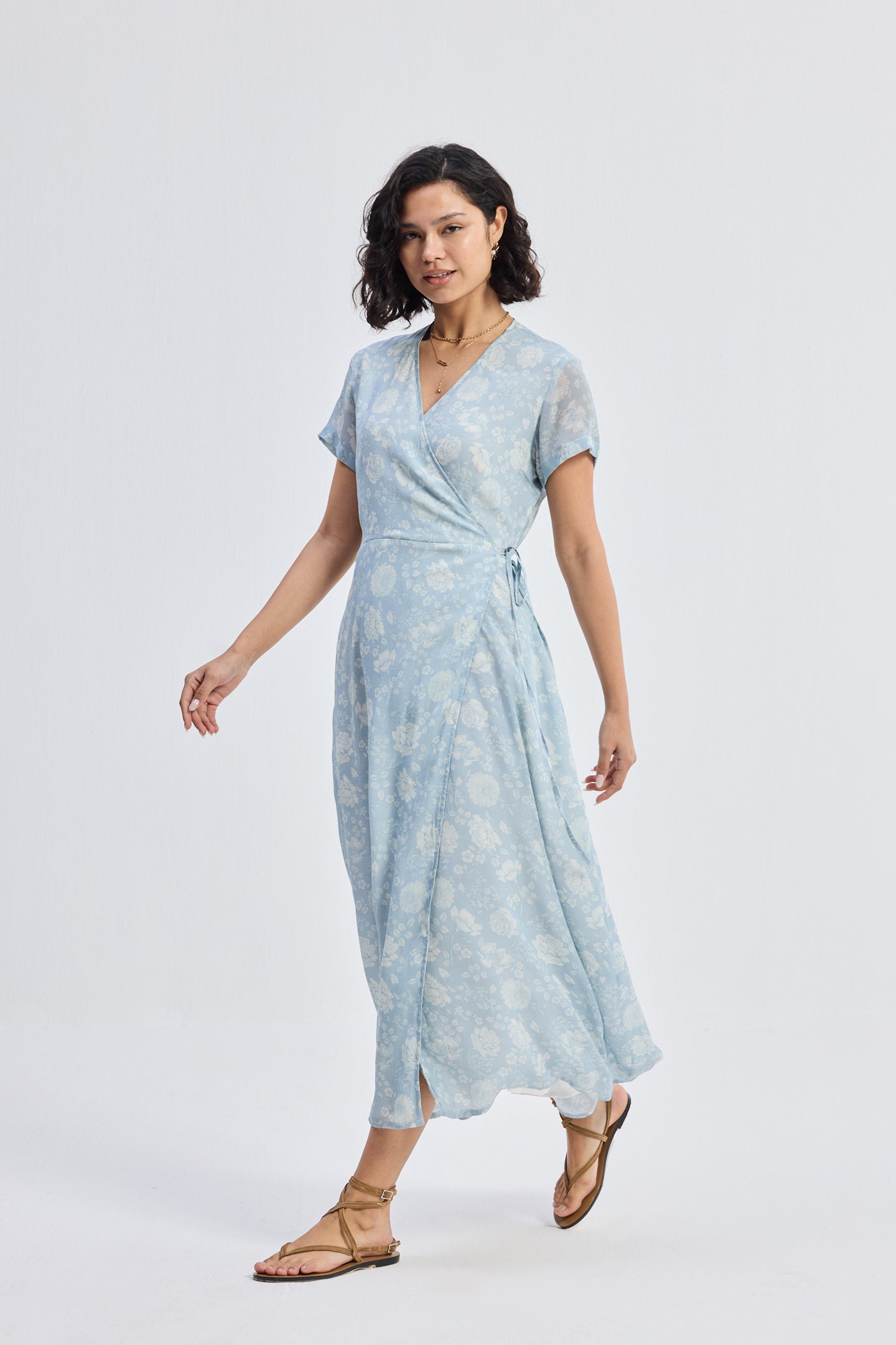 Maxi Wrap Dress in Florals Longshot