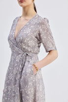 Maxi Wrap Floral dress in Vintage Vines Closeup
