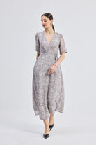 Maxi Wrap Floral dress in Vintage Vines Longshot