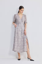 Maxi Wrap Floral dress in Vintage Vines Longshot