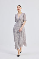 Maxi Wrap Floral dress in Vintage Vines Longshot