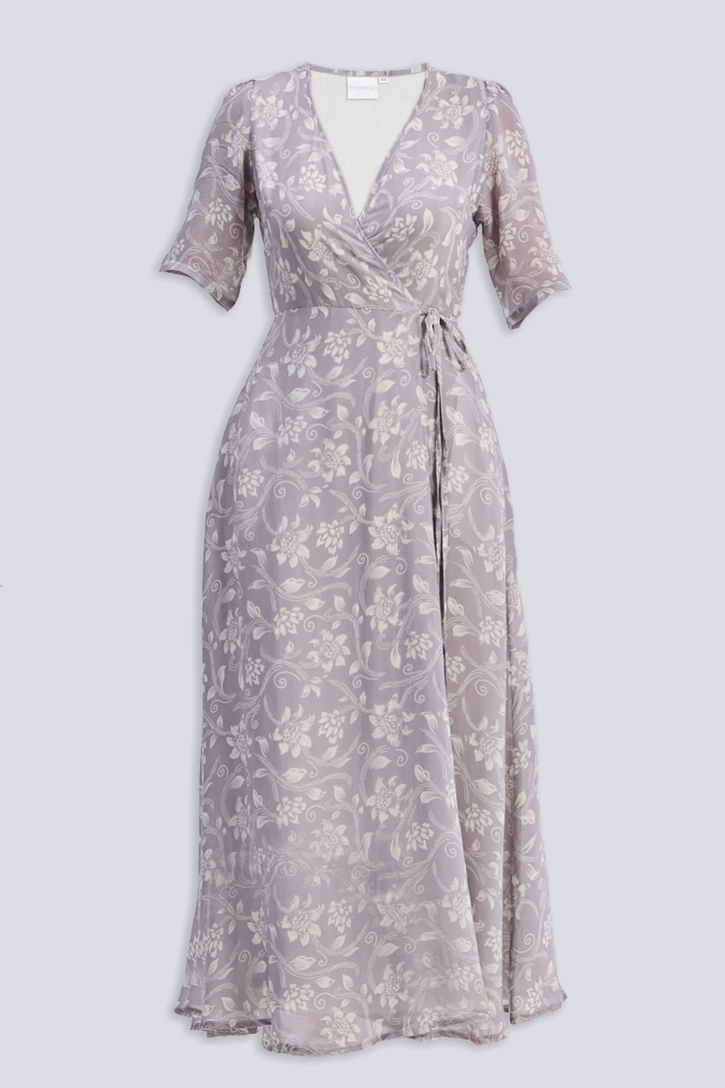 Maxi Wrap Floral dress in Vintage Vines Flat lay