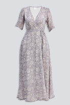 Maxi Wrap Floral dress in Vintage Vines Flat lay