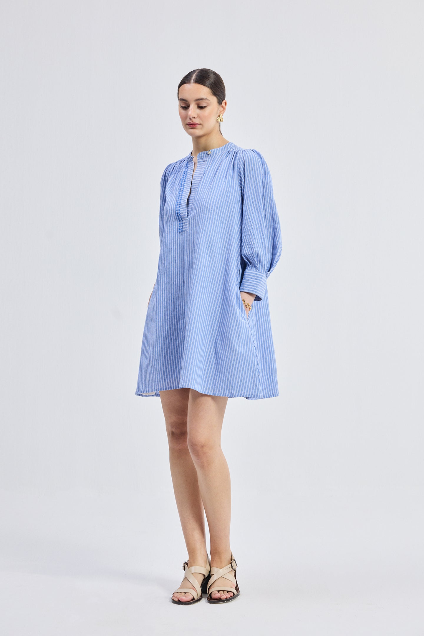 Oversized Tunic Dress with Optional Belt Long Shot