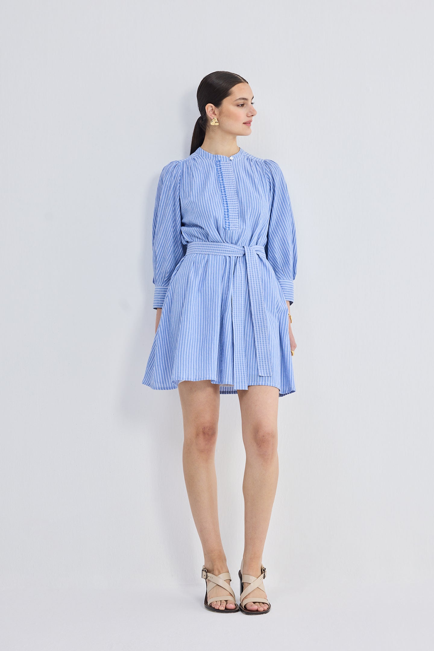 Oversized Tunic Dress with Optional Belt Long Shot