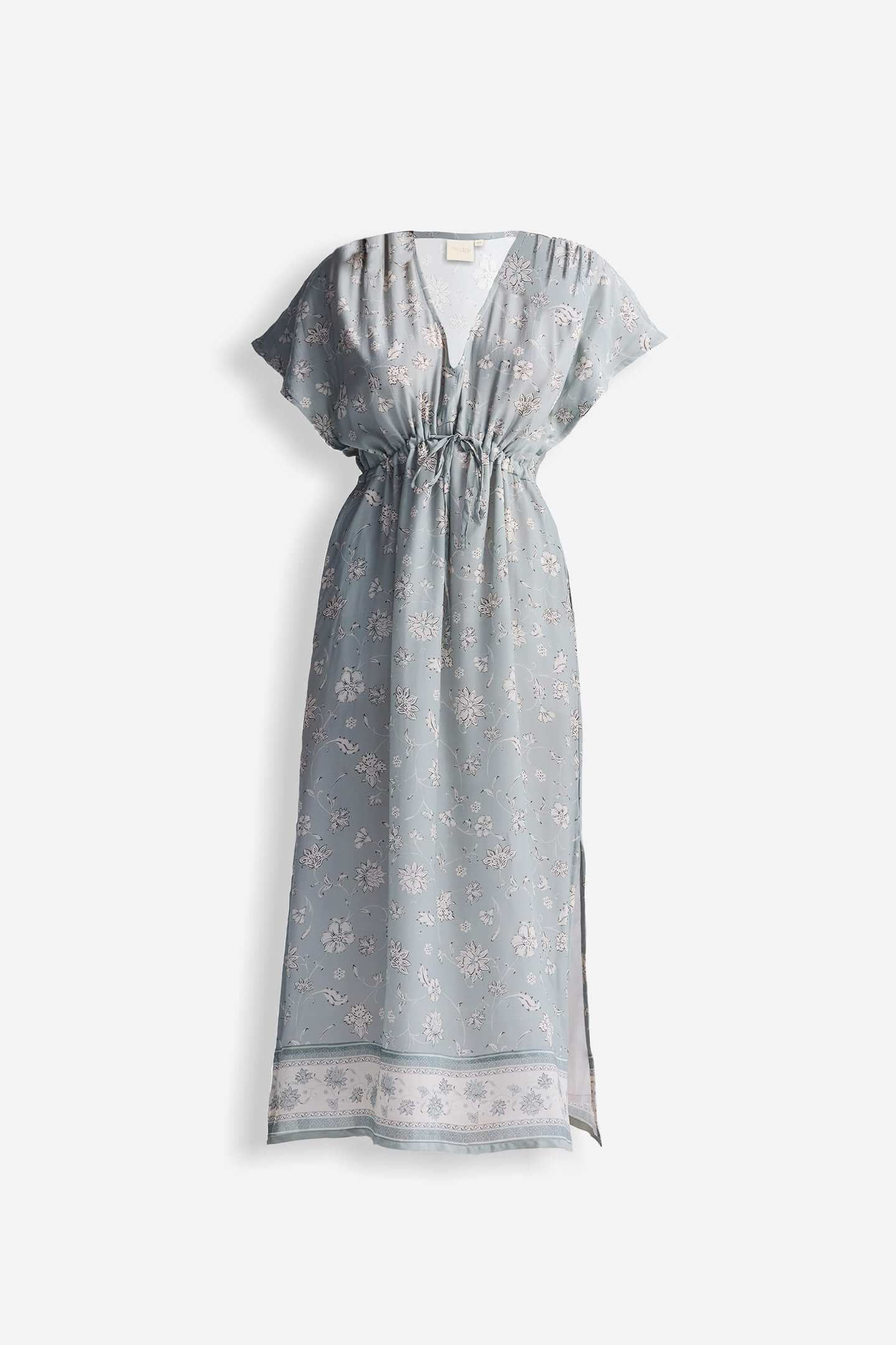 Gathered Maxi Dress in Sage Green Flat Lay