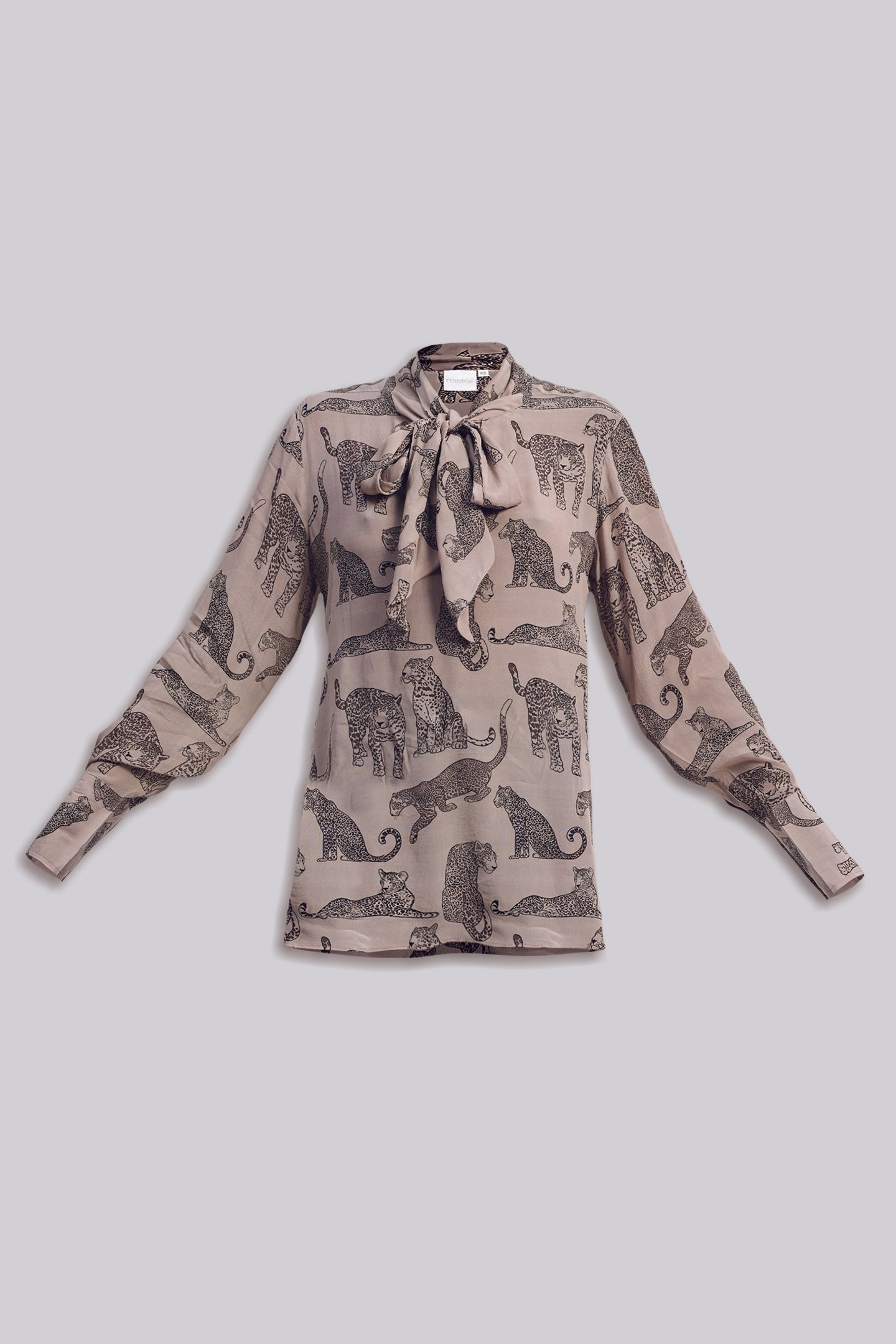 Relaxed-Fit Top with Front-tie in Animal Print