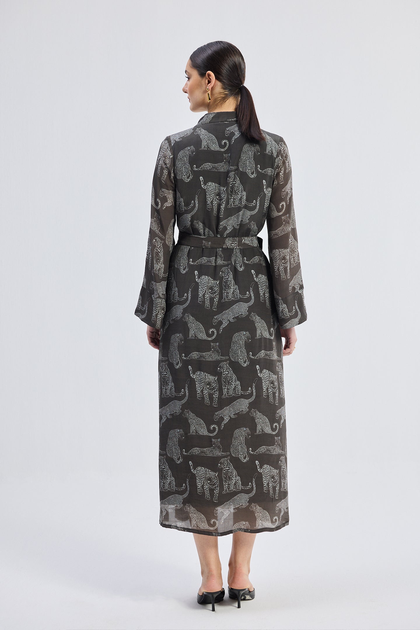 Relaxed-fit Shirt Dress in Animal Print