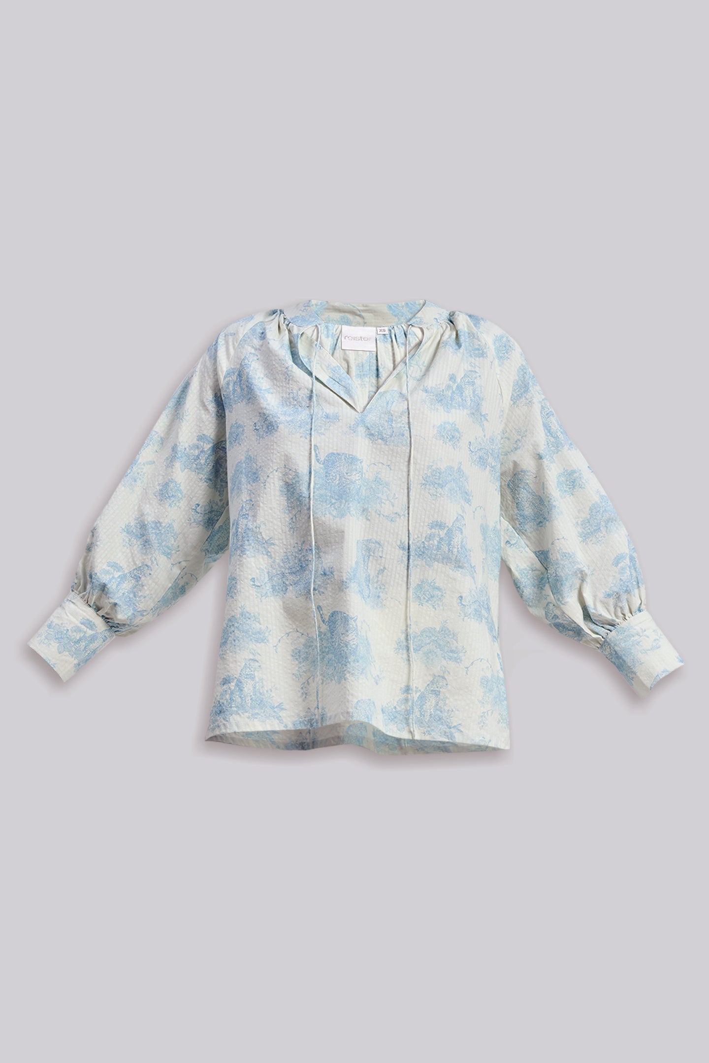 Relaxed-fit Shirt with Drawstring in Animal Print