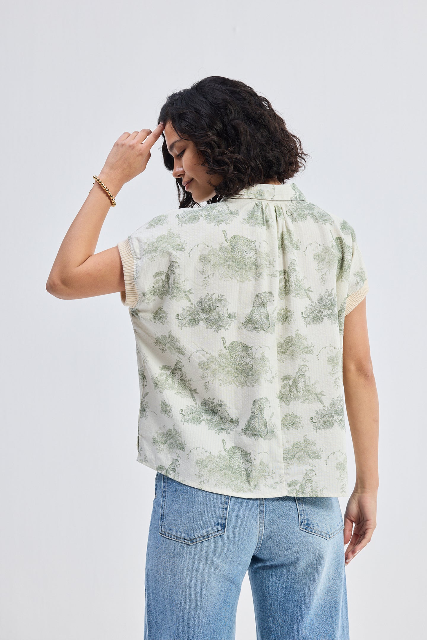 Relaxed-fit Button-down Shirt in Animal print