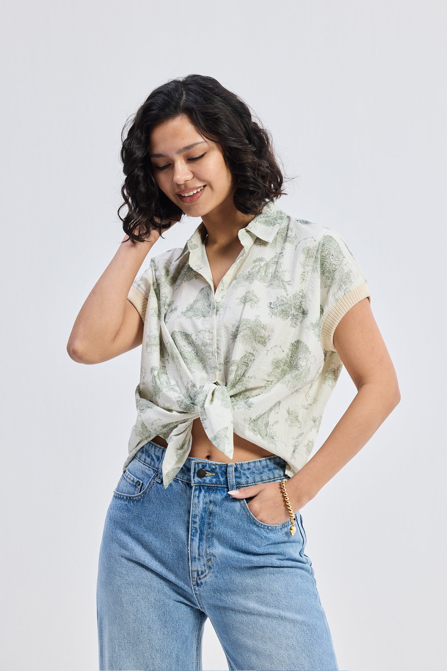 Relaxed-fit Button-down Shirt in Animal print