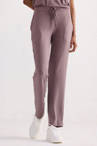 Relaxed Tee Set in Dusty Rose pants with drawstring waist
