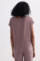 Back view of Relaxed Tee Set in Dusty Rose