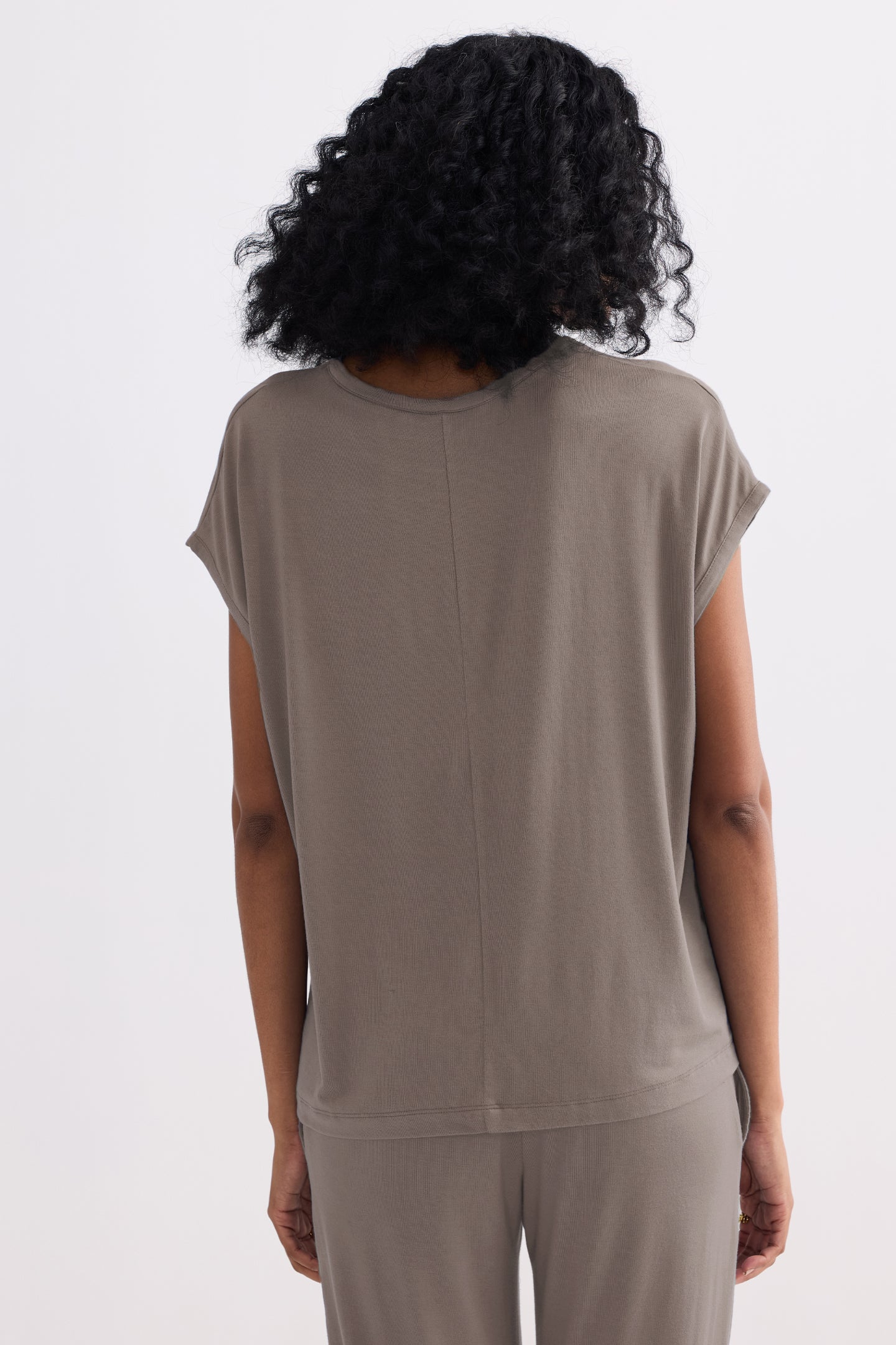 Eco-friendly earth grey relaxed tee back