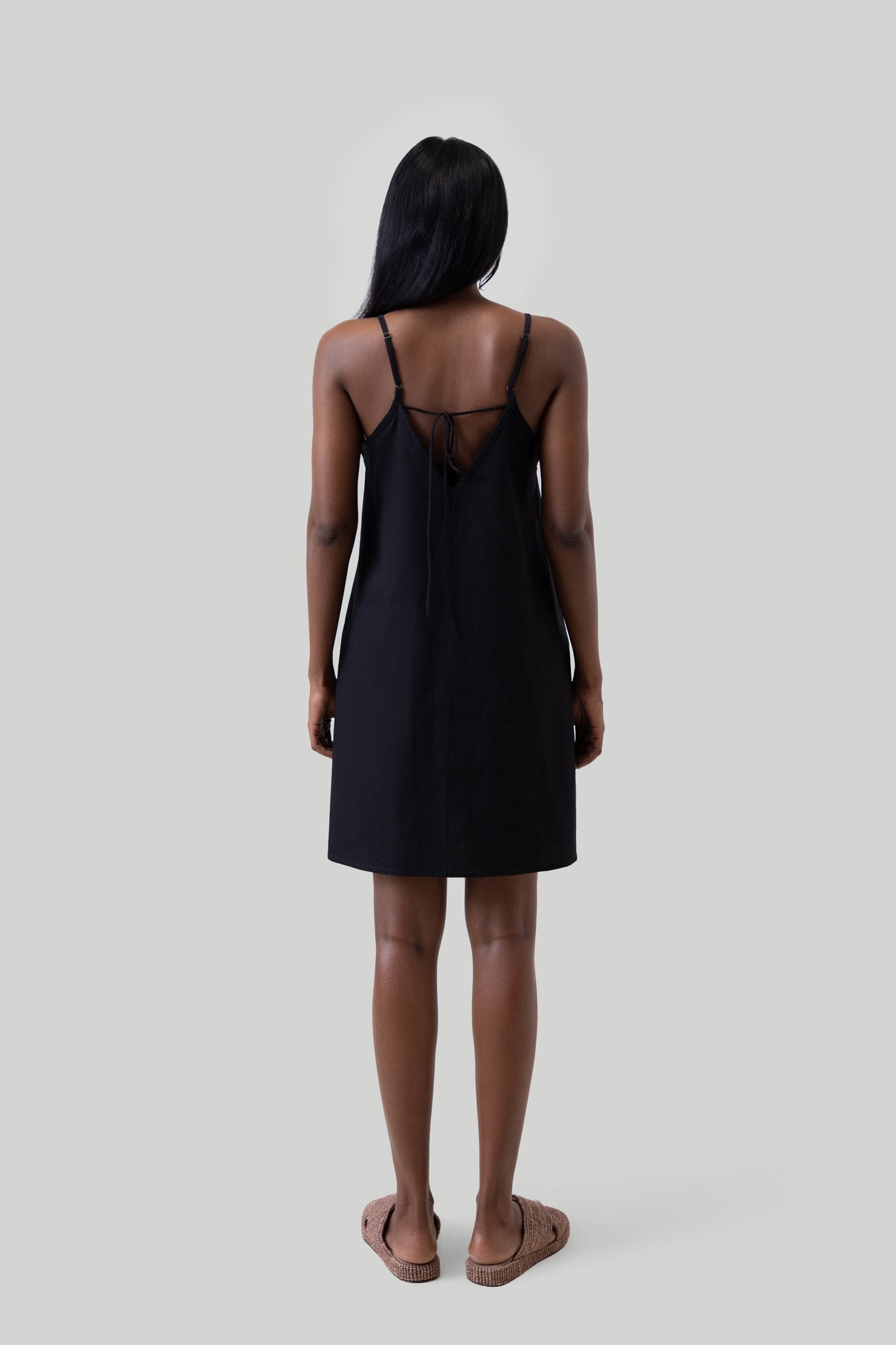 Short Tent Dress in Black Reistor Short Tent Dress in Black Reistor