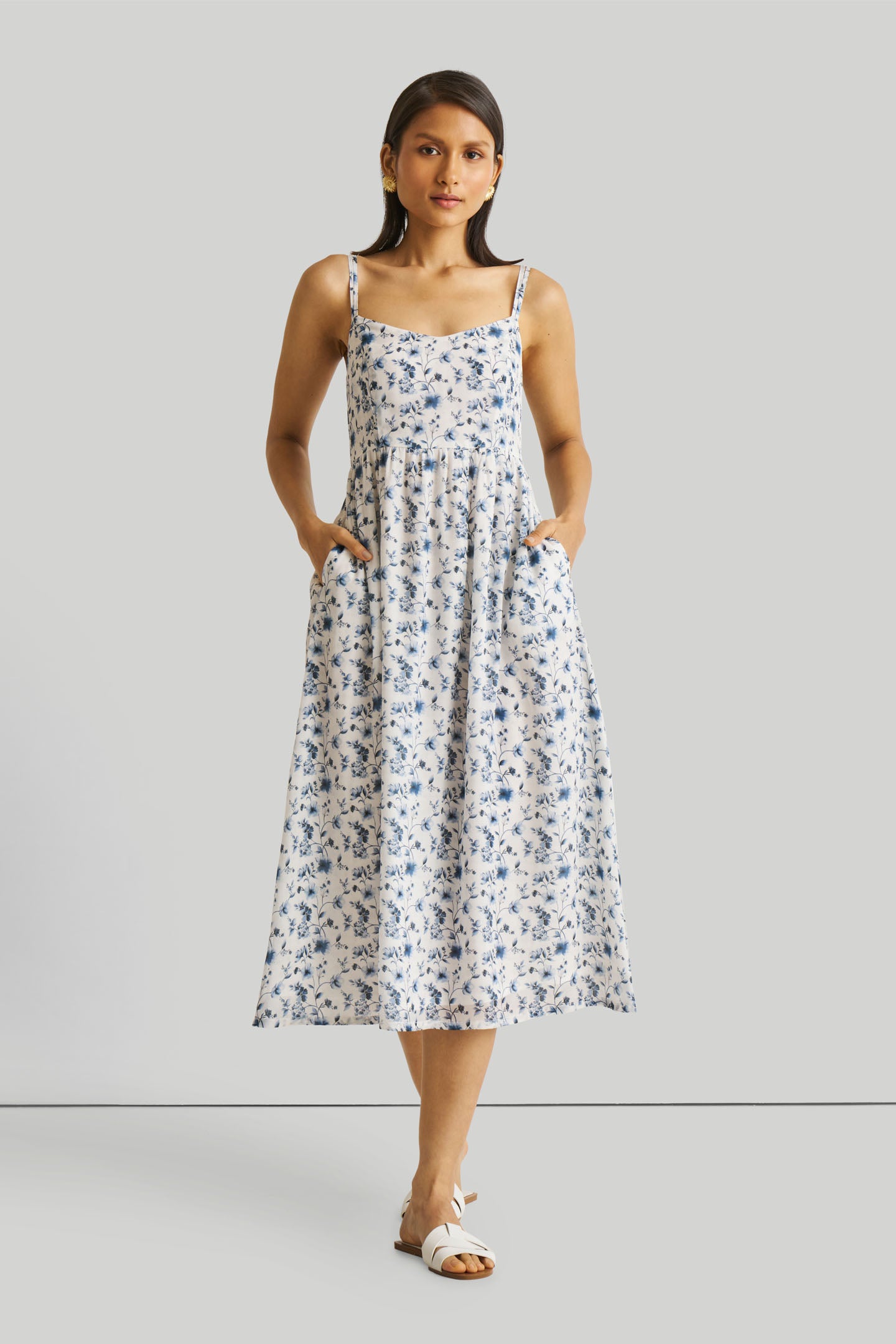 STRAPPYGATHEREDBLUEFLORALMIDIDRESS10