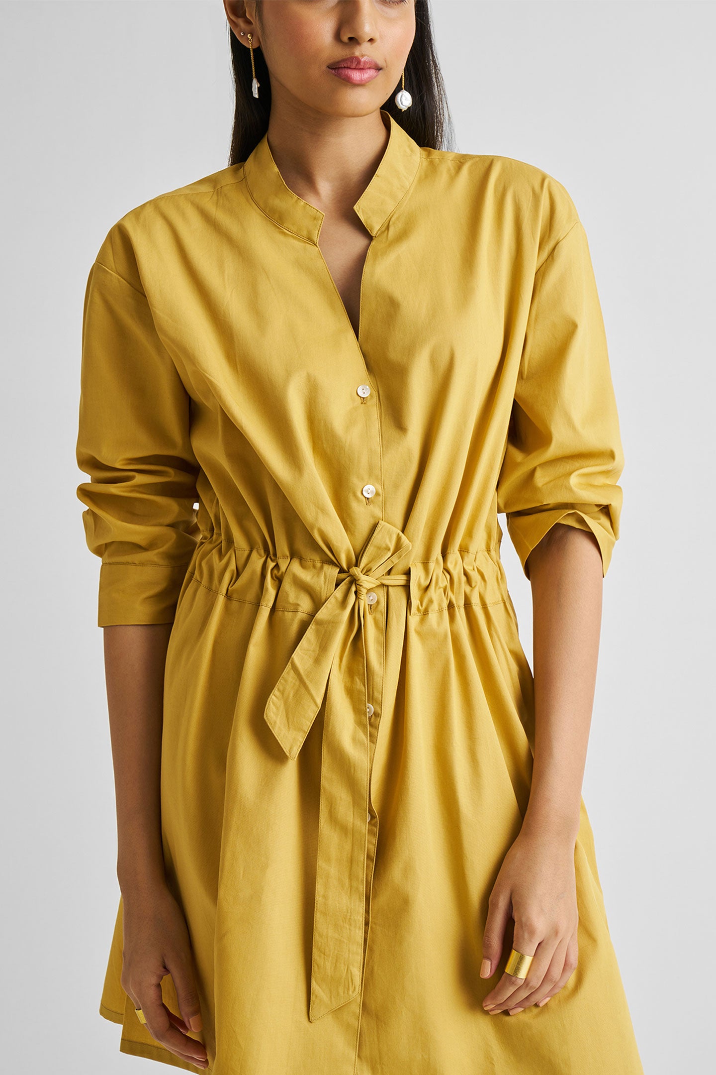 Short-Tie-Waist-Dress-in-Mustard---5