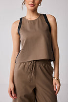 Sleeveless Colorblock Top in Brown and Black