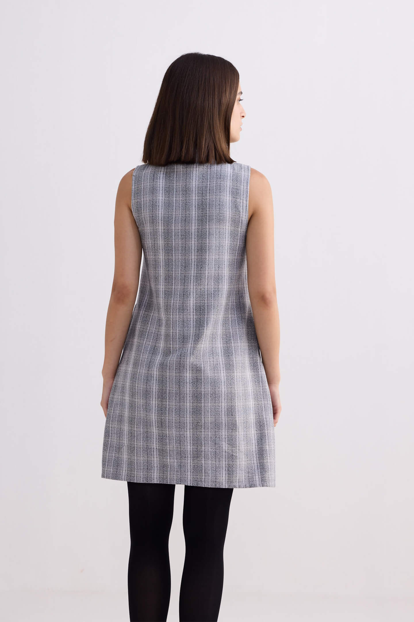 The Cotton Tweed Shift Dress in Grey Longshot