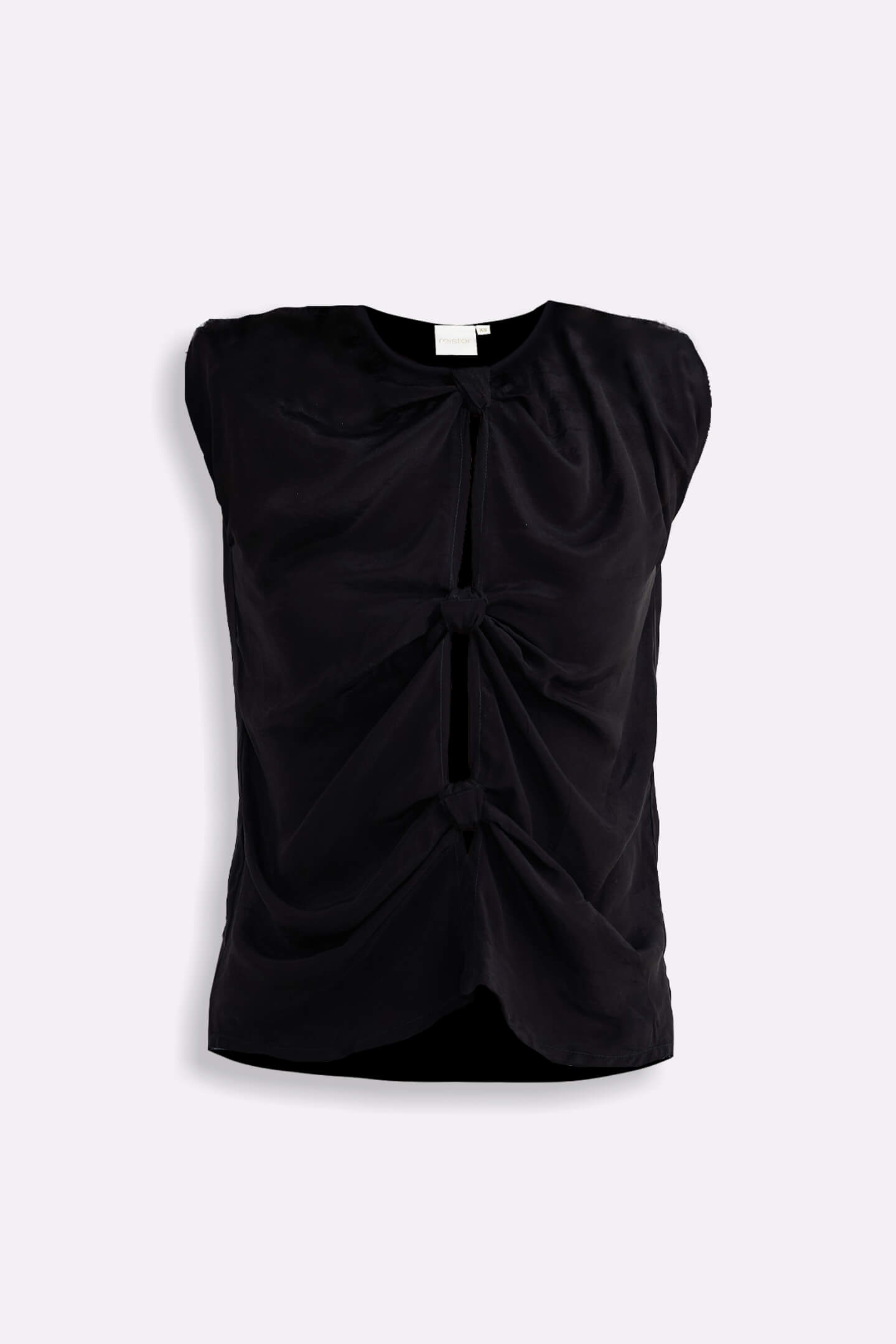The Knot-so-Basic Top in Black Flat lay