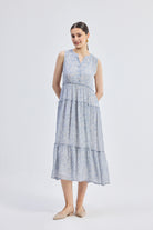 The Perfect Resort Floral Maxi in Periwinkle Blue Longshot