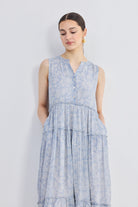 The Perfect Resort Floral Maxi in Periwinkle Blue Longshot