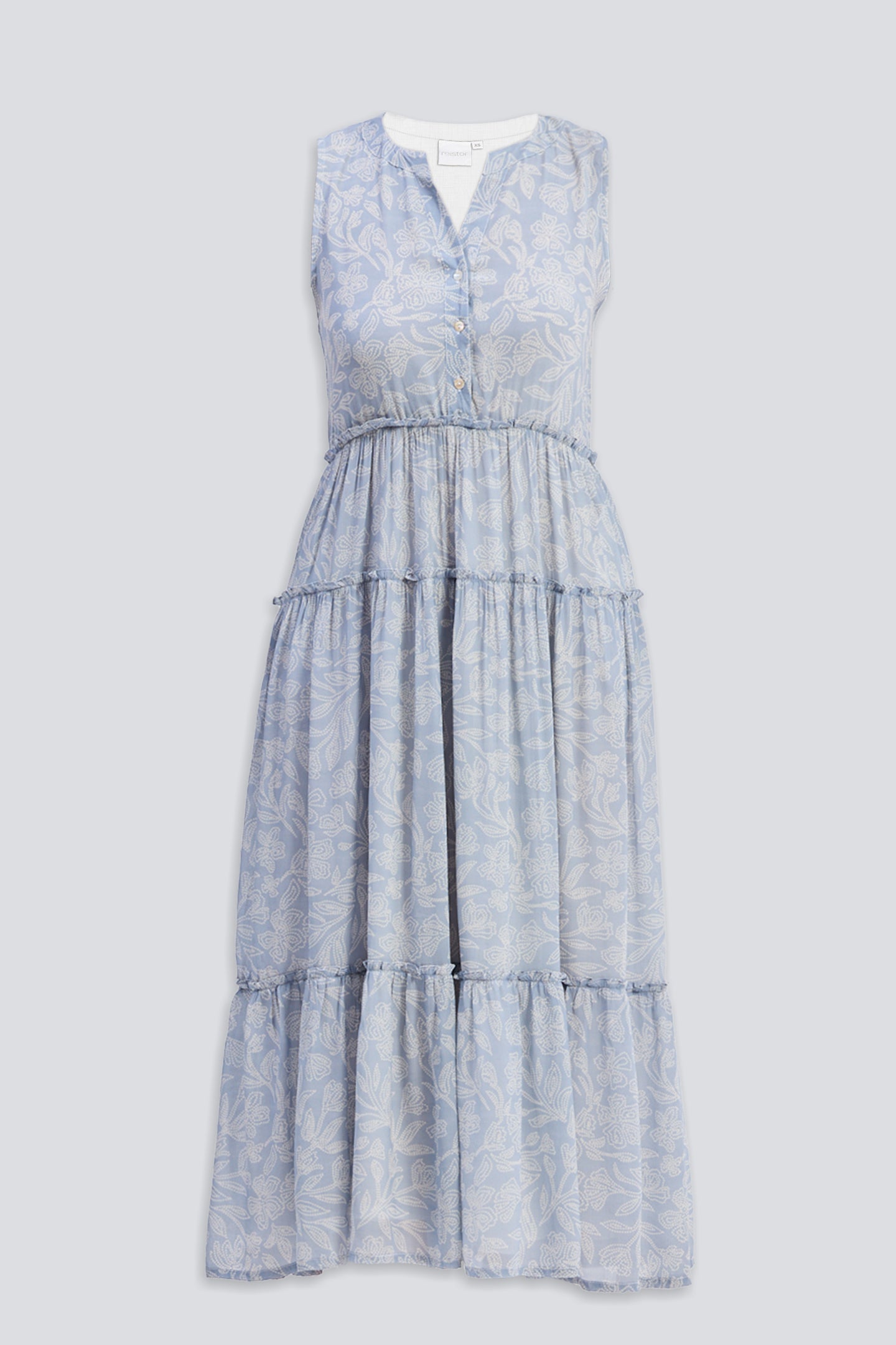 The Perfect Resort Floral Maxi in Periwinkle Blue Flat lay