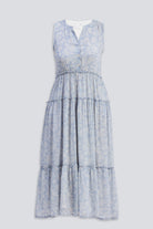 The Perfect Resort Floral Maxi in Periwinkle Blue Flat lay