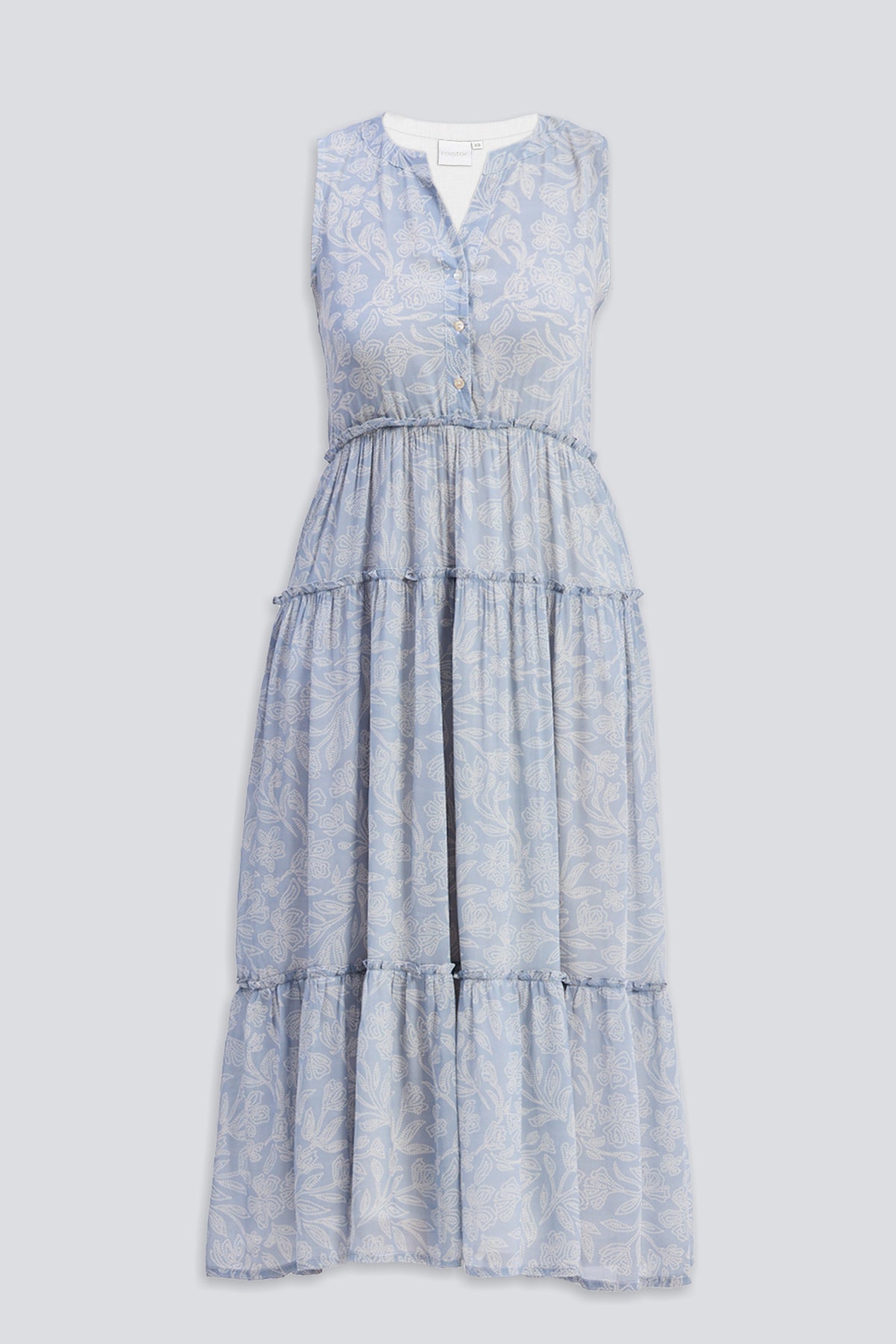 The Perfect Resort Floral Maxi in Periwinkle Blue Flat lay