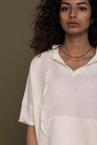 Reistor The Hemp Hoodie featuring a soft V neckline, breathable hemp fabric, relaxed fit, and effortless casual elegance