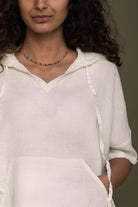 Reistor The Hemp Hoodie with a minimalist hooded neckline, lightweight hemp weave, and effortless sustainable fashion