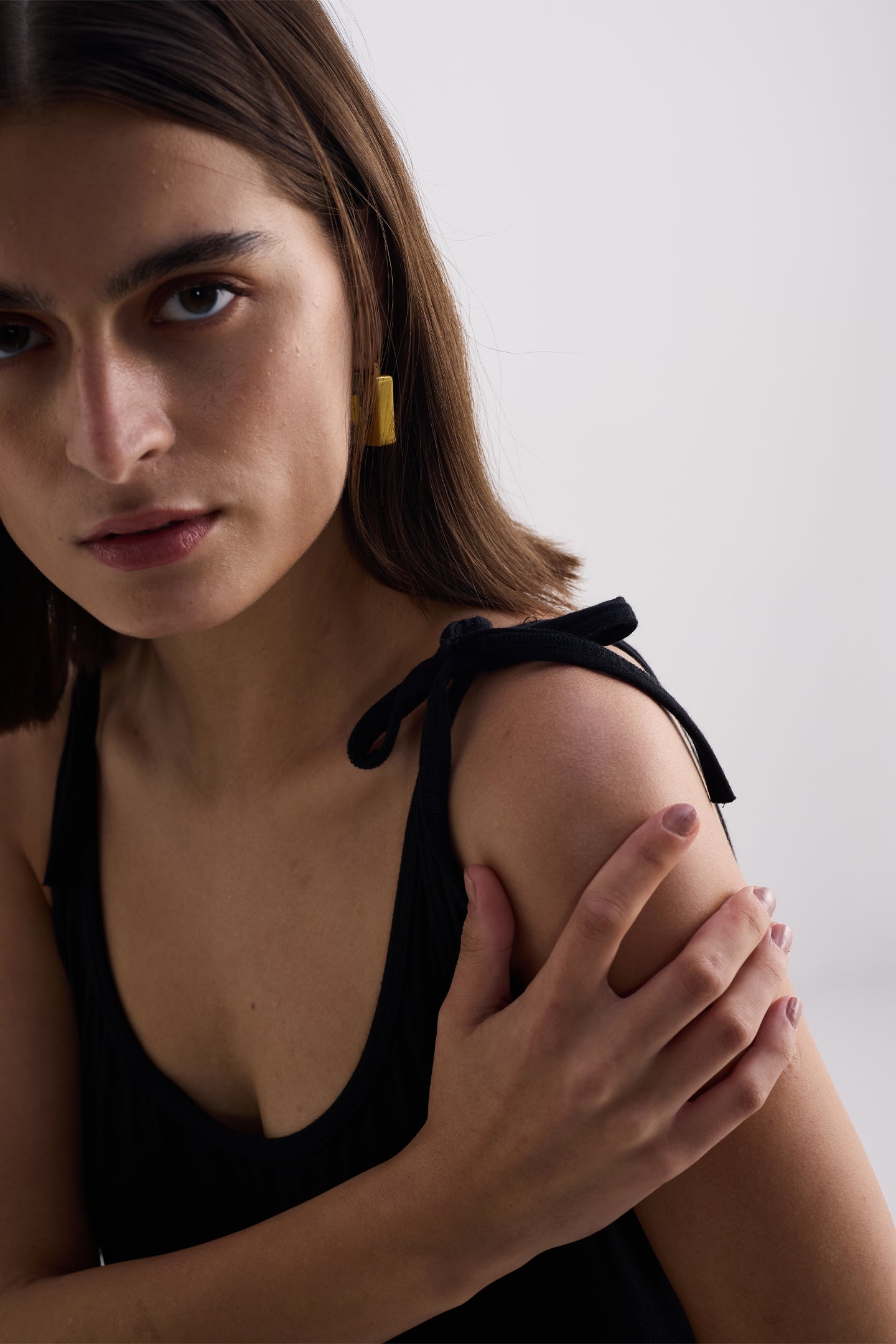 Tie-Detail Maxi Dress in Black Longshot