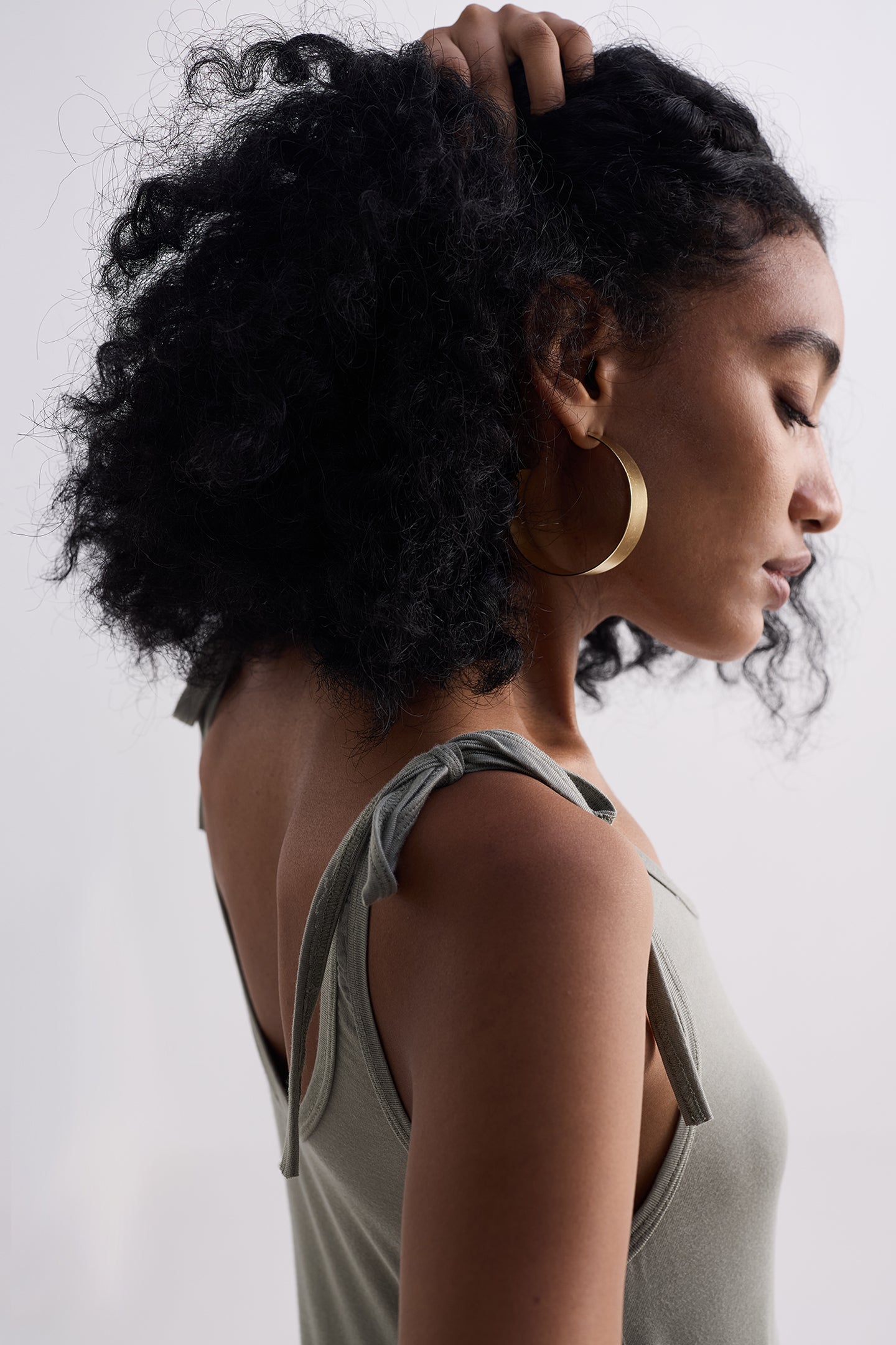 Tie-Detail Maxi Dress in Light Olive Longshot