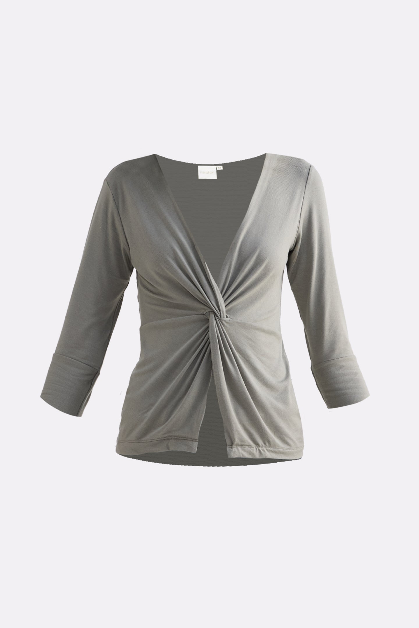 Twist Front Knit Shirt in Light Olive Flat Lay