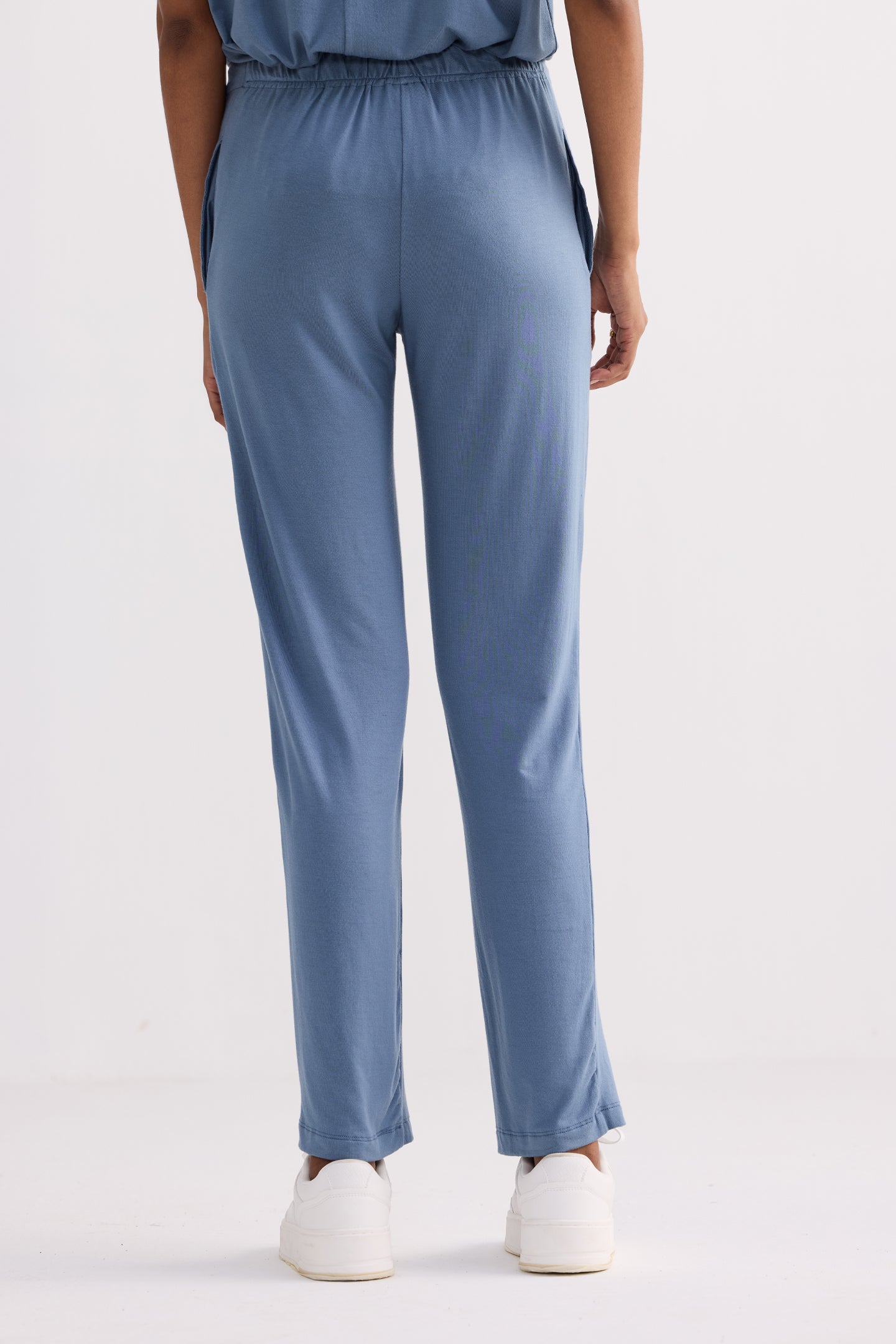 Wide Leg Pant in Blue Closeup