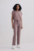 Dusty rose wide leg pants for women
