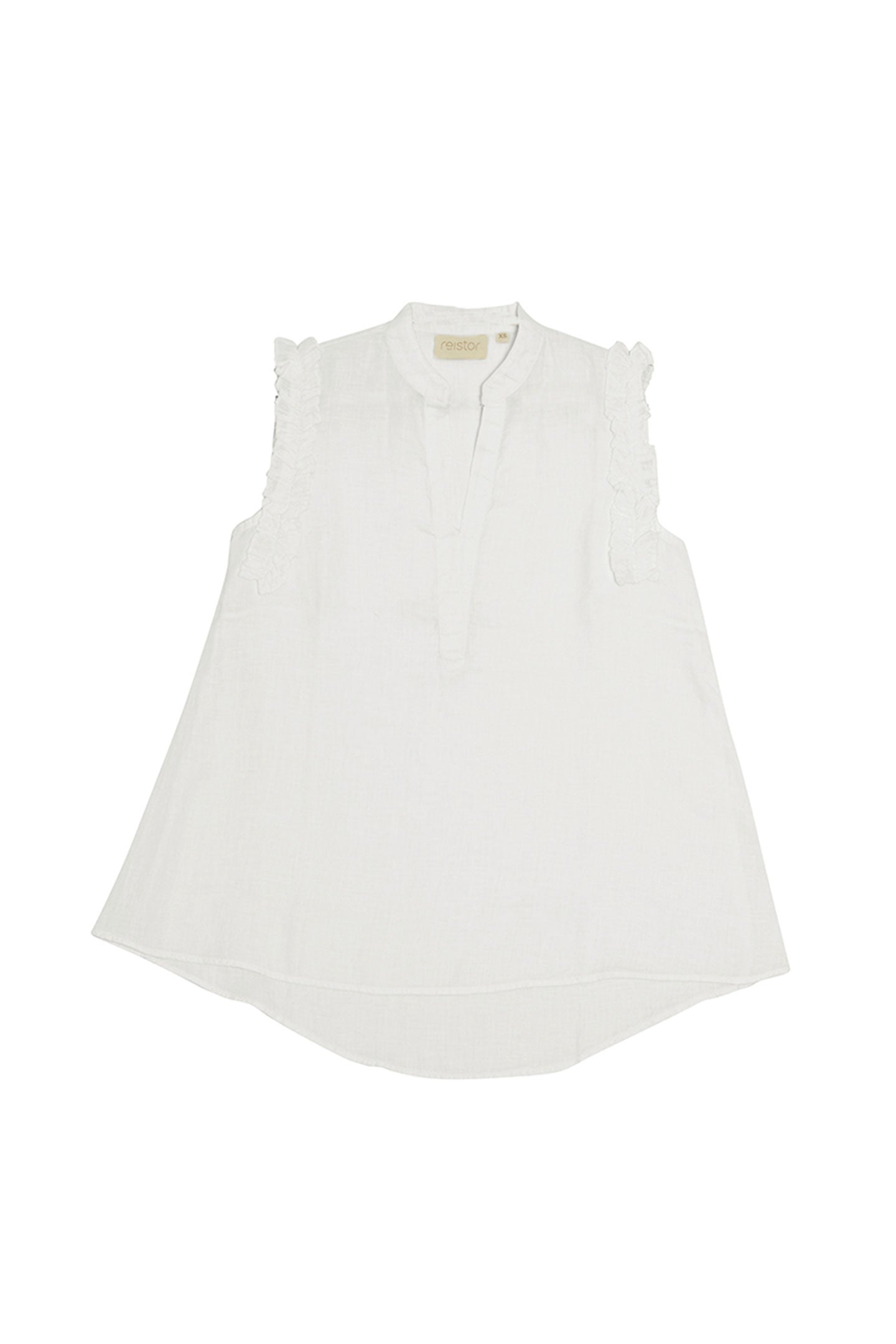 Reistor Wind in my Hair Shirt in White breathable women's top with flutter sleeves and a relaxed shape